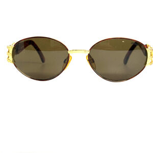 Tura MOD-.054 Tor Eyeglass Frame Gold Brown Tortoise 56-18-135 Japan H18699